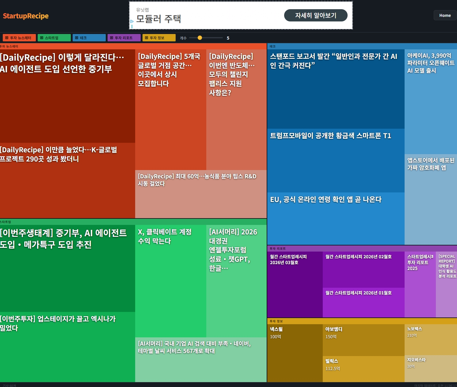 Treemap 서비스 화면